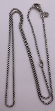 David Yurman Sterling 18” 1mm Thick Box Chain Necklace