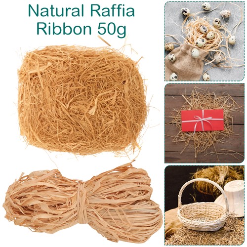 Raffia ribbon natural - natural, brown