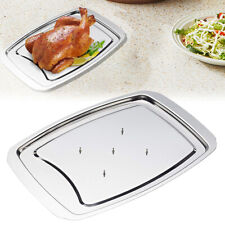 Performance Stainless Steel Carving Tray With 5 Spikes Hold Meat Turkey Baster
