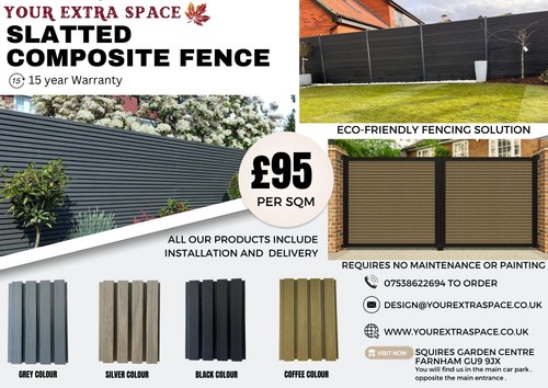 Slatted composite fence 95 - slatted, £95