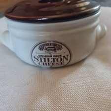 Ceramic Tuxford & Tebbutt English Blue Stilton Cheese Pot And Lid Microwave Safe