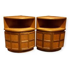 A Handsome Pair Of Retro Teak Corner Cabinets By Nathan