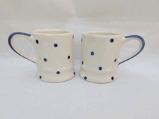 Whittard of Chelsea Tea Clipper White Blue Small  Espresso Mugs X2 Spots New 