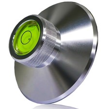 Aluminum LP Vinyl Turntable Record Weight Clamp Sliver Stabilizer+Bubble Level
