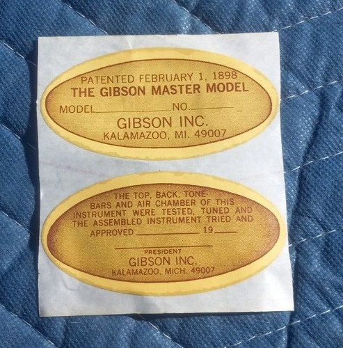 Gibson mandolin labels - gibson,