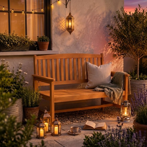 Seat wooden garden bench - wooden,