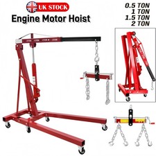 2 Ton Hydraulic Engine Crane + 900Kg Engine Leveler Balancer Workshop Lifter UK