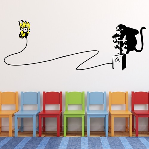 Monkey bomb banksy wall - monkey,
