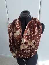 Genuine SCARFLACE by Moira C Brown tones Butterfly & Floral  w Leaflet BNWOT