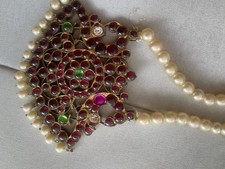 Vintage Classic 22k Gold On Silver Bharathanatiyum  Dance  Pendant Necklace H