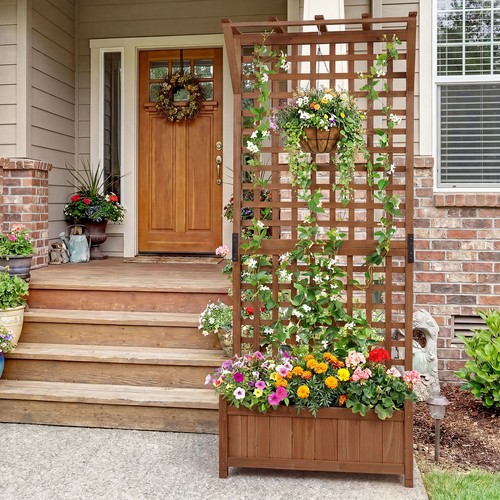 Outdoor wooden planter - outdoor,