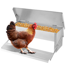 AUTOMATIC OUTDOOR 5KG CHICKEN COOP FEEDER DUCK GOOSE PHEASANT TREADLE TROUGH