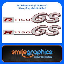 BMW R1150GS Tank Decals. Silver Grey Metallic Red Stickers