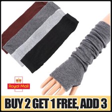 Women Fingerless Ladies Long Gloves Wrist Arm Knitted Mitten Winter Hand Warmer