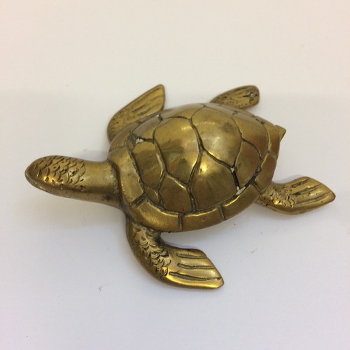 Small brass turtle - brass,