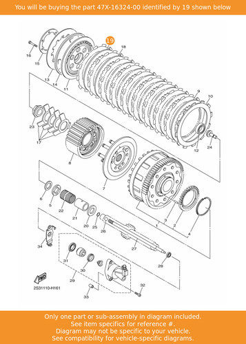 Yamaha plate clutch - plate,, 1