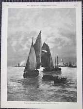 Norman Fishing Boats Woodcut