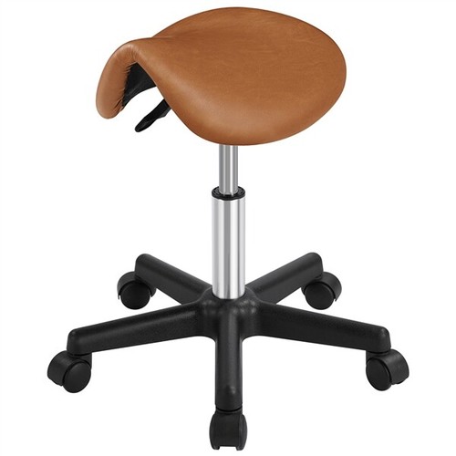 Rolling salon stool - pu, leather