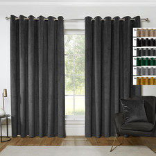 Pair Velvet Curtains Eyelet
