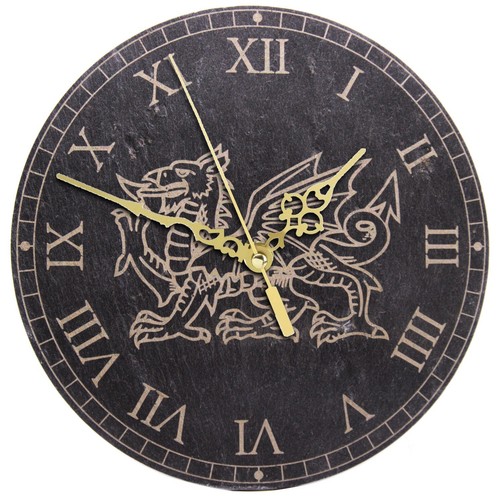 Genuine welsh slate wall - wall, clock