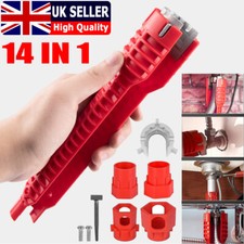 14 IN 1 Faucet Sink Wrench Plumbing Tools Pipe Tap Spanner For Bathroom Kitchen