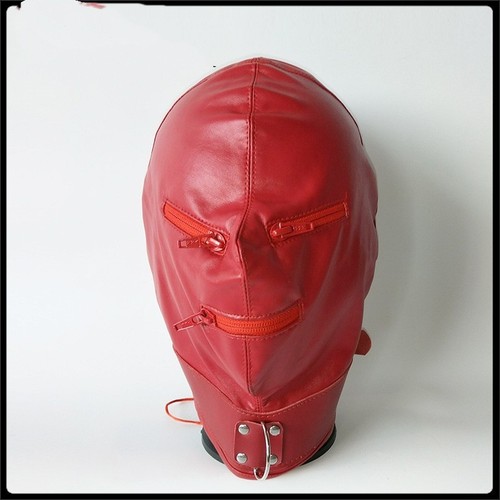 Red lockable leather gimp - lockable,