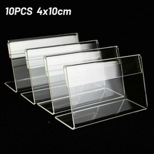 Mini Price Tag Stand Sign Holder Label Acrylic Transparent 10/15pcs Card Racks