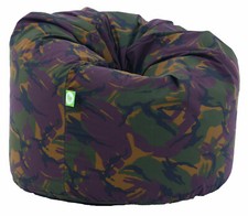 Large Adult Size Army Camo Camouflage Green Bean Bag Gaming Seat With Beans