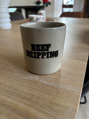 Vintage beige stoneware beef - beige,