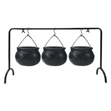 3 Pcs Halloween Decorations Witches Cauldron Candy Serving Bowls on Rack