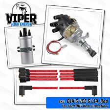 Viper High Energy Distributor Coil and Red HT Leads for Ford X Flow Engines