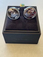 BNIB GENUINE UNWORN VINTAGE PAUL SMITH CUFFLINKS - MOD VESPA MULTI-STRIPE