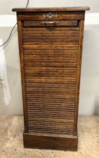 Vintage Oak Filing Cabinet / Edwardian Tambour Cabinet / Turn-of-the-Century