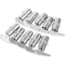  10 Pcs Adjustable Shelf Brackets and Rails Cabinet Pegs for Shelves