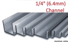 ALUMINIUM CHANNEL U  PROFILE 1/4" (6.4mm), Lengths 100mm - 2500mm