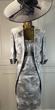 John Charles 10/12 Silver Dress Jacket Wedding Mother Bride Groom Guest Outfit