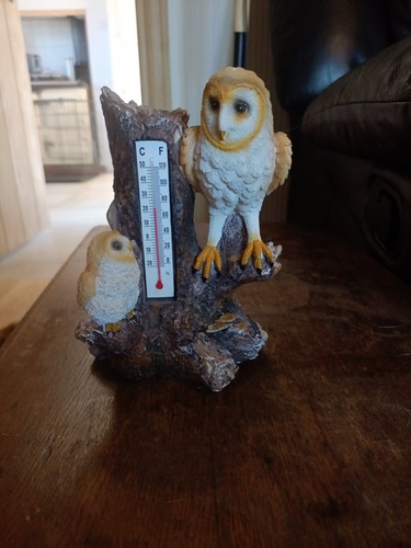 Barn owl and chick thermometer - owl,