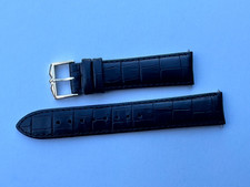 GENUINE ROTARY BLACK LEATHER WATCH STRAP SIZE 20MM