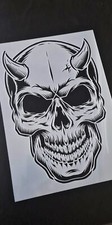 HORNED SKULL Stencil Scary Danger Airbrush Paint Mylar Reusable High Detailed