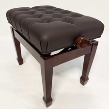 Steinhoven "CADENZA" Adjustable Piano Stool, Polished Walnut, Brown Top