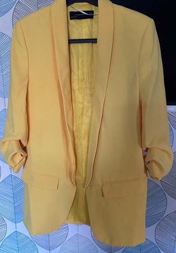 Worn once zara yellow ruched - worn,