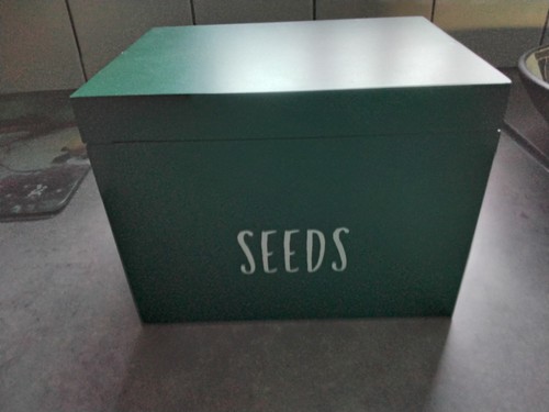 Wooden seed storage box - wooden, in