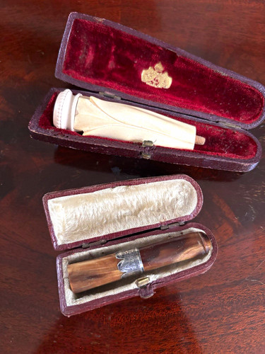 Antique french ivory horn - ivory,