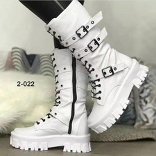 Hot Womens Biker Boots Shoes