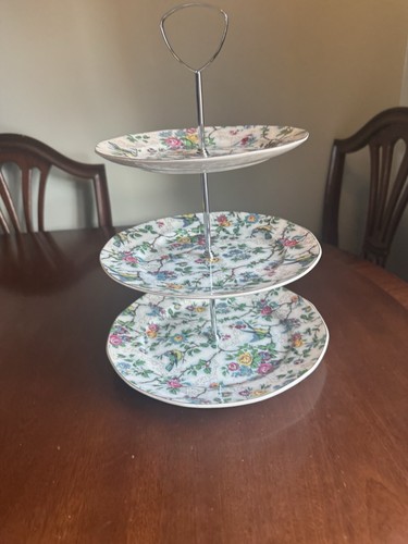 Royal tudor ware three tier - tudor, three-tier