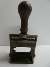 ANTIQUE CAST BRASS OFFICE DATE STAMP AMALGAMATED WIRELESS CO MELBOURNE MANAGER