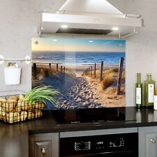 Glass Splashback Kitchen Tile Cooker Sea View Beach Ocean ANY SIZE HOLES FIXINGS