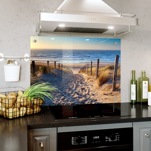 Glass splashback kitchen tile - kitchen,