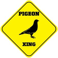 Yellow Aluminum Crossing Sign Pigeon Cross Xing Style A Diamond Street Signal