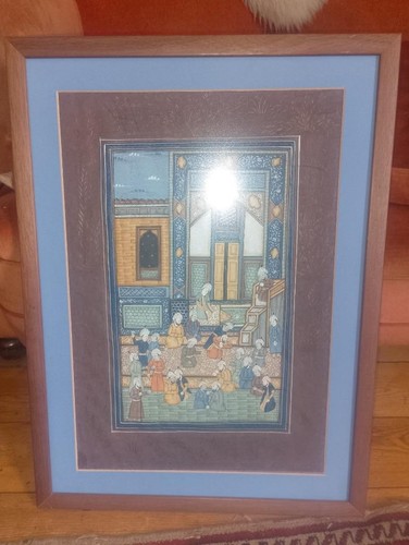 Vintage indian silk - silk, painting